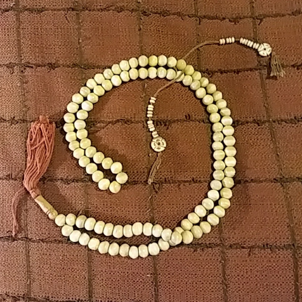 Hand carved mala prayer beads